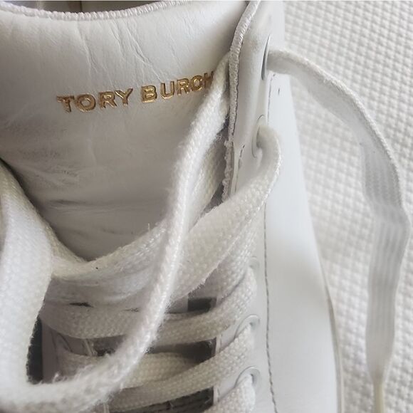 Tory Burch White Leather Sneakers with Low-Top Design some scratch - Picture 9 of 11
